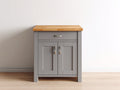 Buffet - Bois-Métal - 75 x 40 x 90 cm - Gris taupe-Bois naturel - Style campagne contemporain
