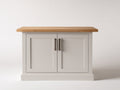 Buffet - Bois-Métal - 110 x 42 x 82 cm - Blanc cassé-Bois naturel - Style campagne contemporain