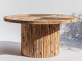 Table de jardin - Bois - 140 x 140 x 75 cm - Brun naturel - Style rustique