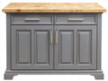 Buffet - Bois - 120 x 45 x 90 cm - Gris-Bois naturel - Style classique contemporain