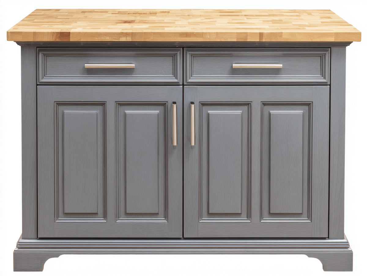 Buffet - Bois - 120 x 45 x 90 cm - Gris-Bois naturel - Style classique contemporain