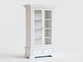 Vitrine - Bois - Verre - 90 x 40 x 185 cm - Blanc - Style classique épuré