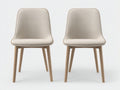 Chaise de salle à manger - Tissu texturé-Bois - 50 x 56 x 85 cm - Beige clair-Bois naturel - Style scandinave moderne