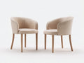 Chaise de salle à manger - Tissu-Bois - 57 x 58 x 78 cm - Beige clair-Bois naturel - Style moderne