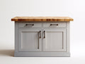 Buffet - Bois-Métal - 115 x 48 x 88 cm - Blanc cassé-Bois naturel - Style campagne contemporain