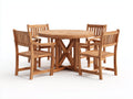 Salon de jardin repas - bois - 125 x 125 x 75 cm - naturel miel - style rustique