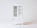 Vitrine - Bois - Verre - 82 x 38 x 184 cm - Blanc - Style classique sculpté