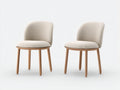 Chaise de salle à manger - Tissu-Bois - 51 x 56 x 82 cm - Beige clair-Bois naturel - Style scandinave contemporain