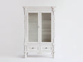 Vitrine - Bois - Verre - 96 x 41 x 188 cm - Blanc cassé - Style classique sculpté