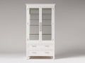 Vitrine - Bois - Verre - 88 x 40 x 184 cm - Blanc mat - Style classique contemporain