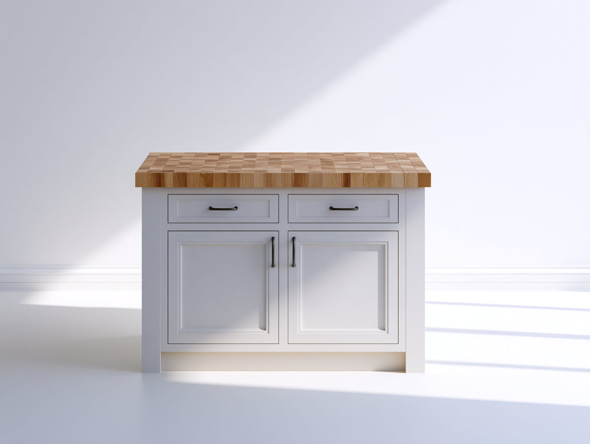 Buffet - Bois-Métal - 100 x 45 x 85 cm - Blanc-Bois naturel - Style contemporain