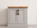 Buffet - Bois-Métal - 85 x 40 x 90 cm - Grège-Bois naturel - Style classique contemporain