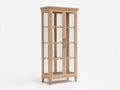 Vitrine - Bois - Verre - 86 x 40 x 178 cm - Chêne clair - Style contemporain vitré