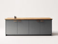 Buffet - Bois - 200 x 50 x 85 cm - Gris anthracite-Bois naturel - Style contemporain